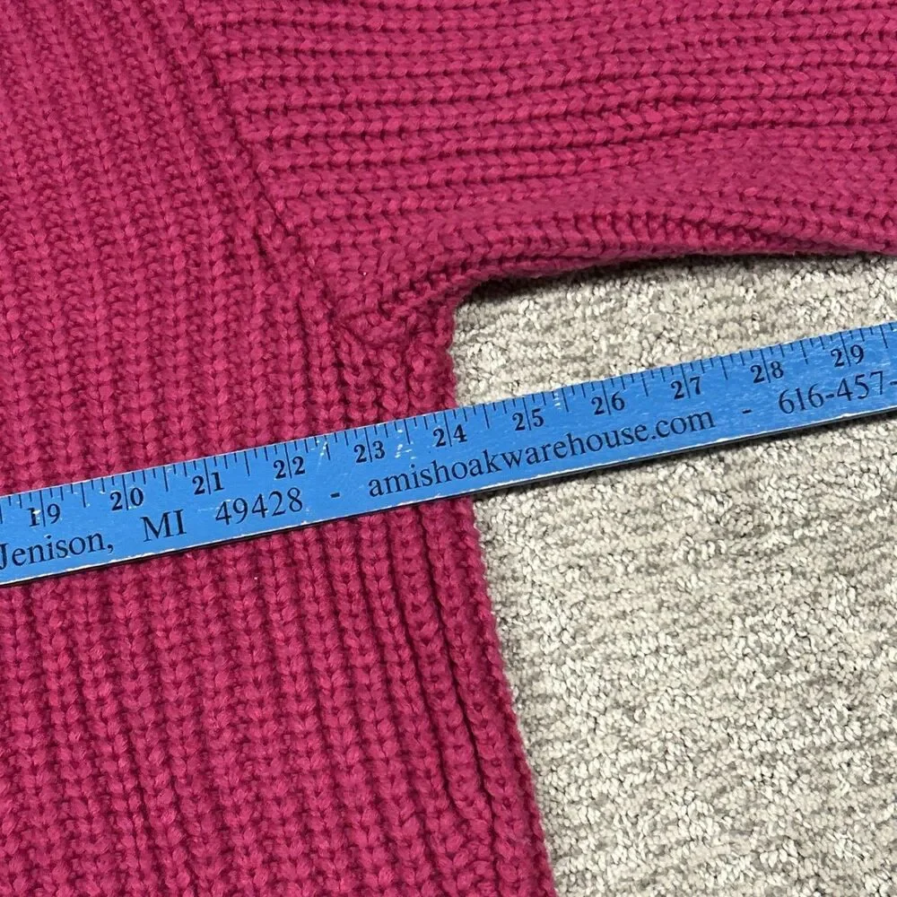 Marine Layer Sweater Womens XL Rose Violet Oversized Crew Merino Wool Ribbed - Picture 7 of 8